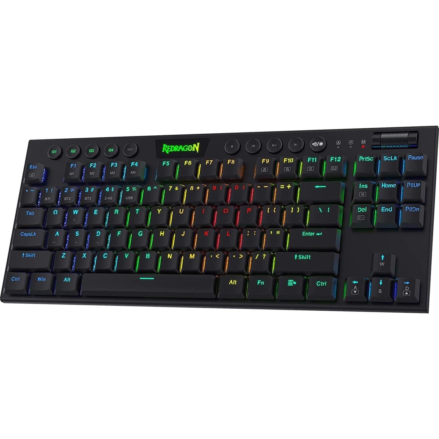 Teclado Mecánico Inalámbrico Redragon K621 Horus TKL Negro