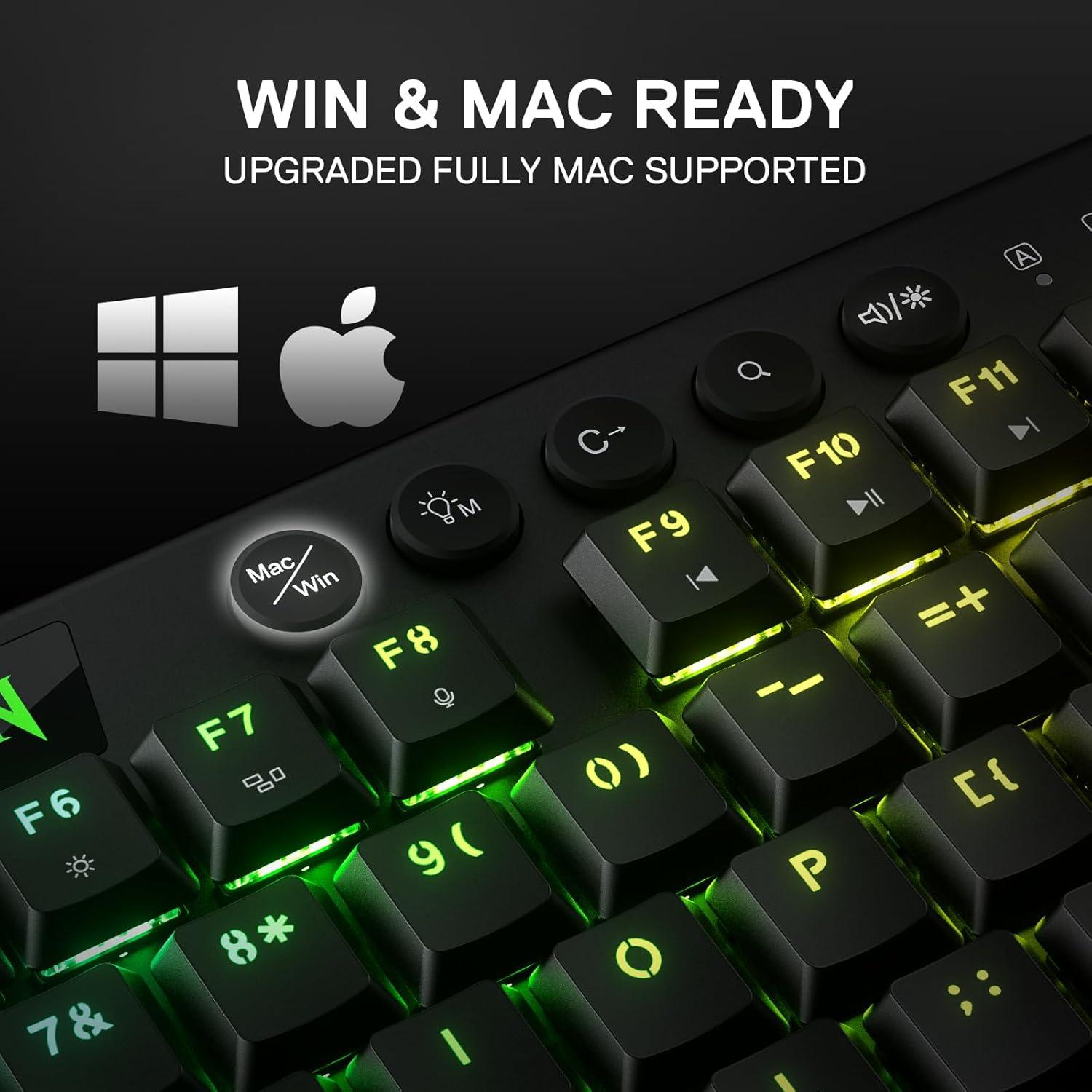 Teclado Mecánico Inalámbrico Redragon K621 Horus TKL Negro