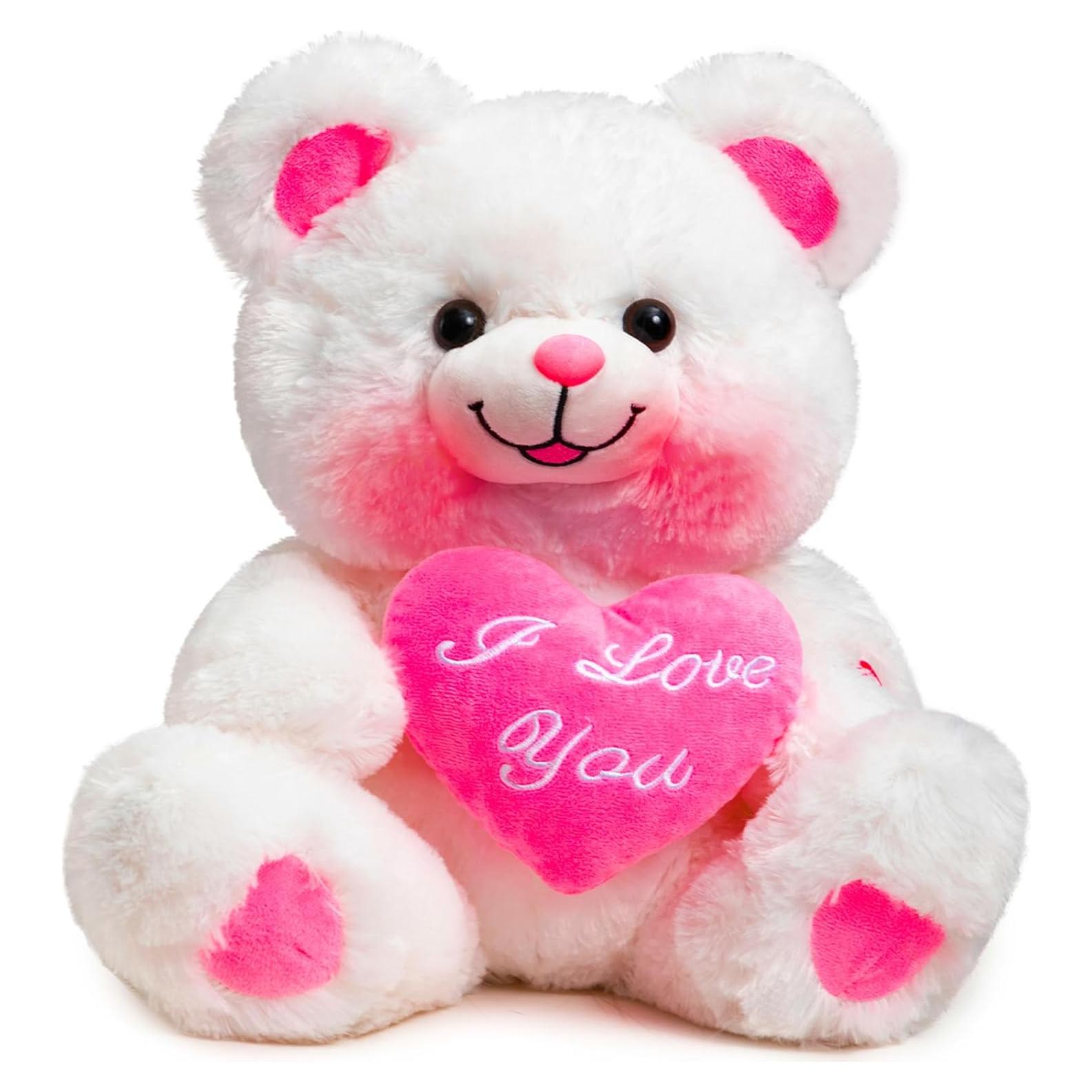 Oso de Peluche HollyHOME 33 cm con Corazón Rosa Te Quiero