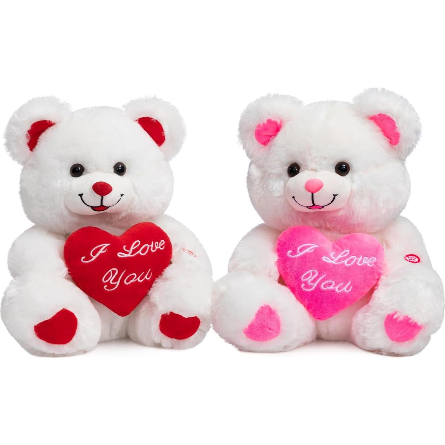 Oso de Peluche HollyHOME 33 cm con Corazón Rosa Te Quiero