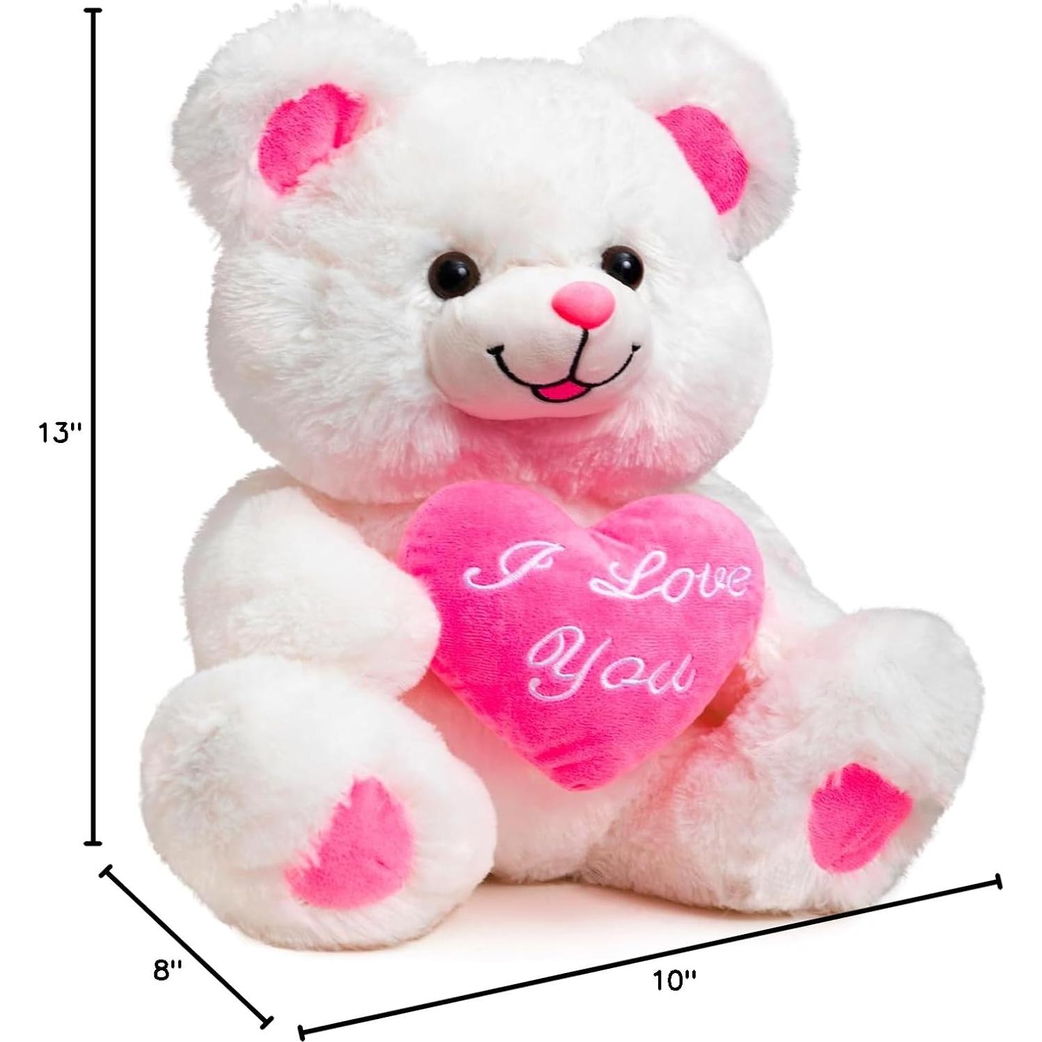 Oso de Peluche HollyHOME 33 cm con Corazón Rosa Te Quiero