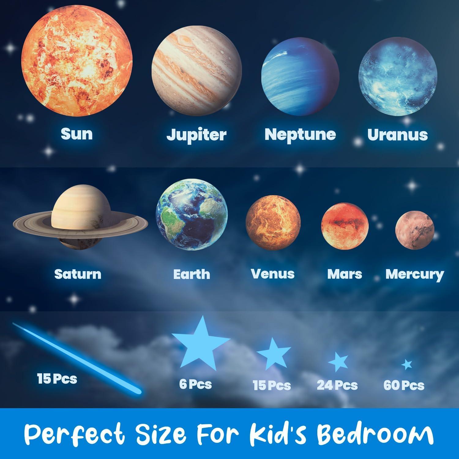 Pegatinas de Pared Brillantes LiderStar - Estrellas y Planetas