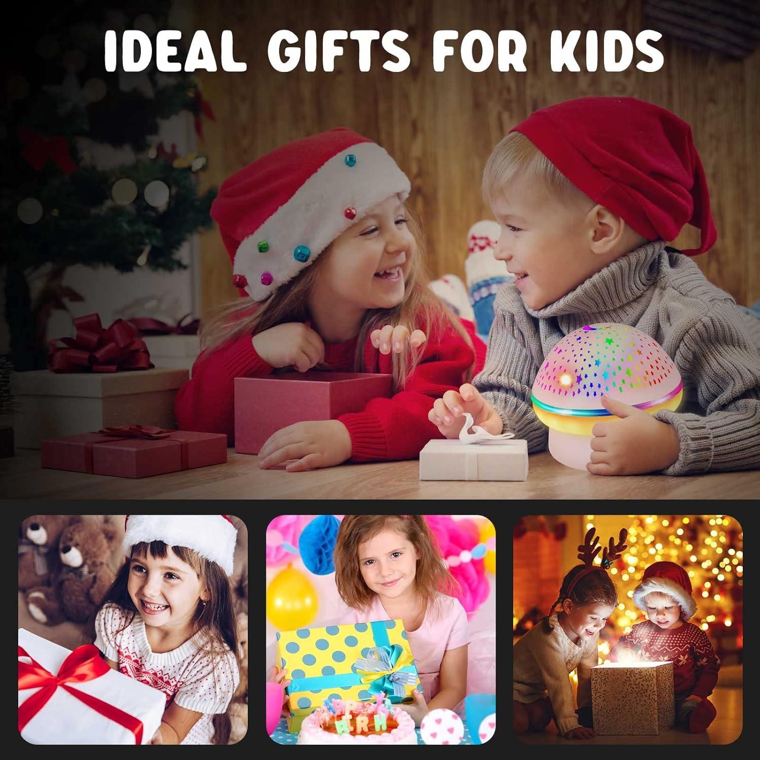 Proyector de Estrellas Jeebuu Hongo Rosa Luz Nocturna