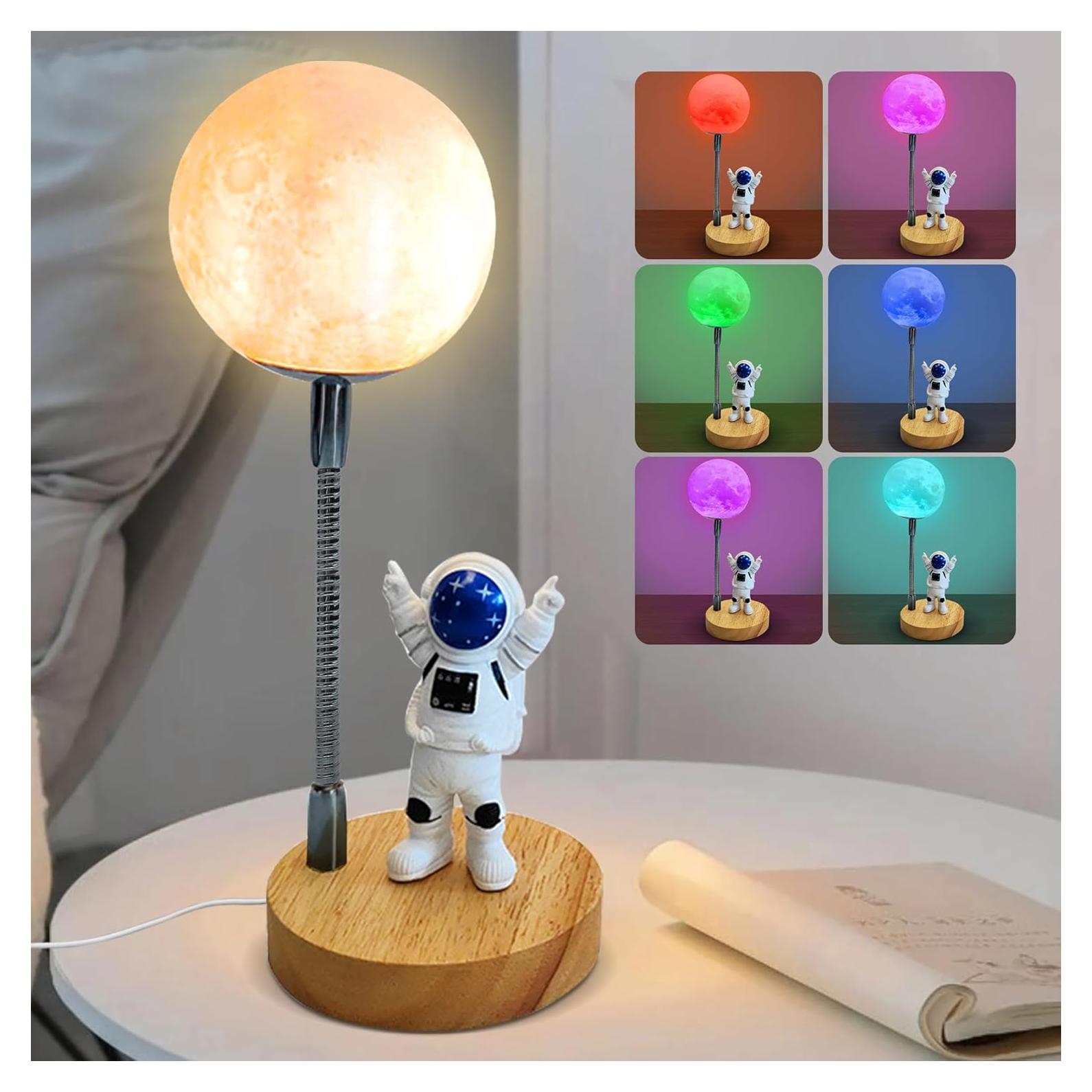 Lámpara de Luna Astronauta JERP 26.4 cm 7 Colores LED
