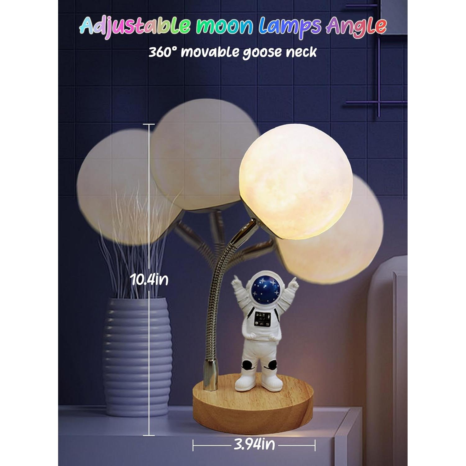 Lámpara de Luna Astronauta JERP 26.4 cm 7 Colores LED