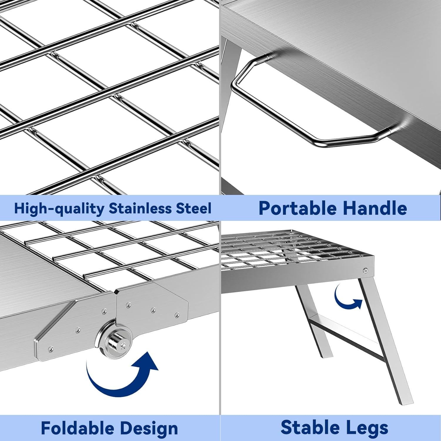 Parrilla de Campamento Plegable Skyflame de Acero Inoxidable 3.48 kg