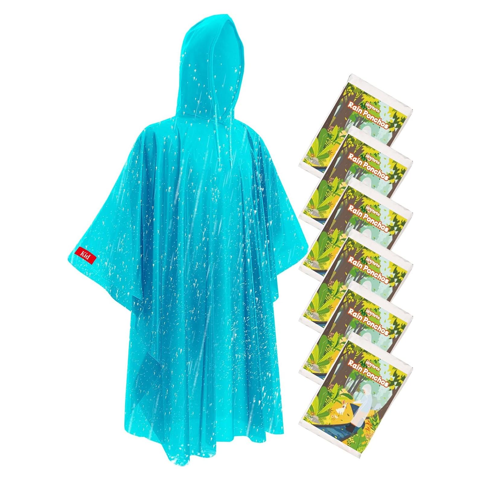 Ponchos desechables impermeables Hitituto para niños 6pcs