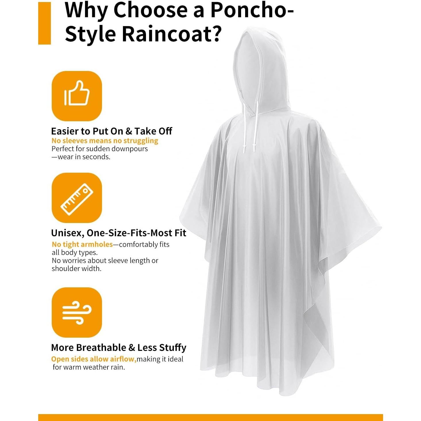 Ponchos desechables impermeables Hitituto para niños 6pcs