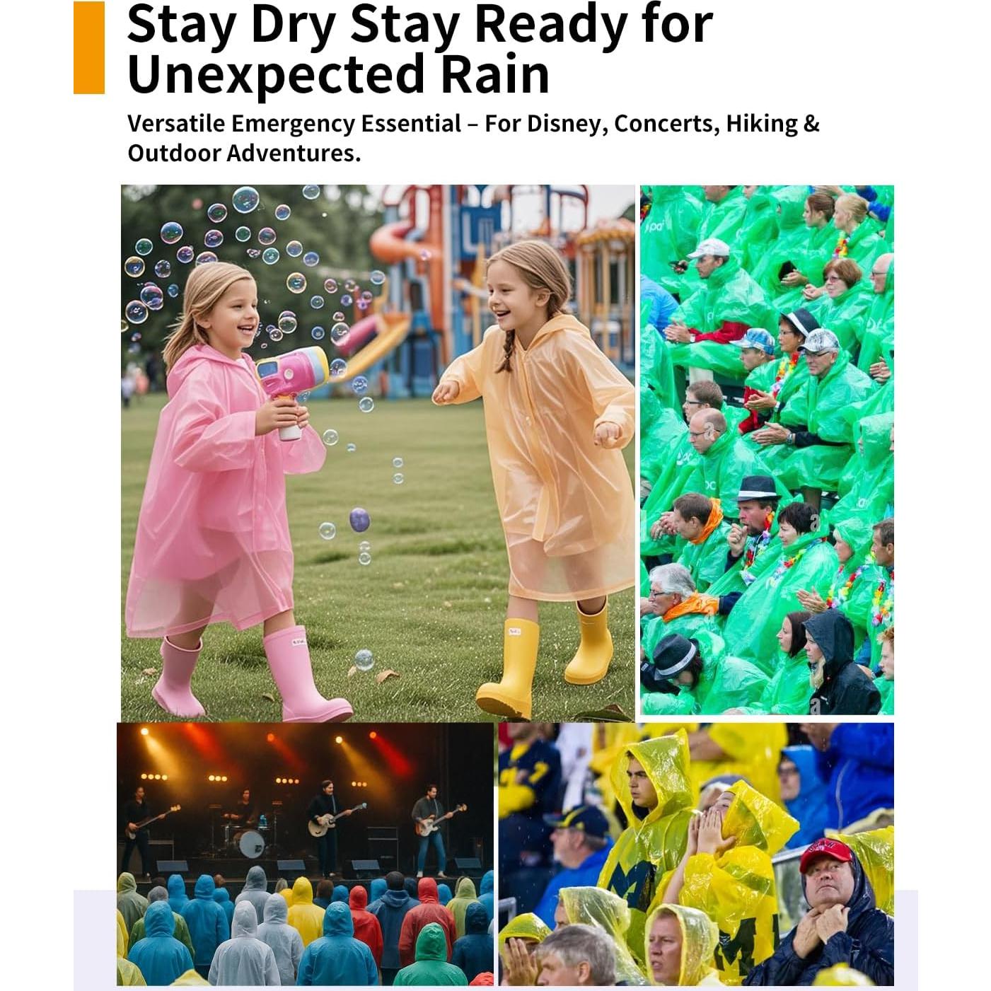 Ponchos desechables impermeables Hitituto para niños 6pcs