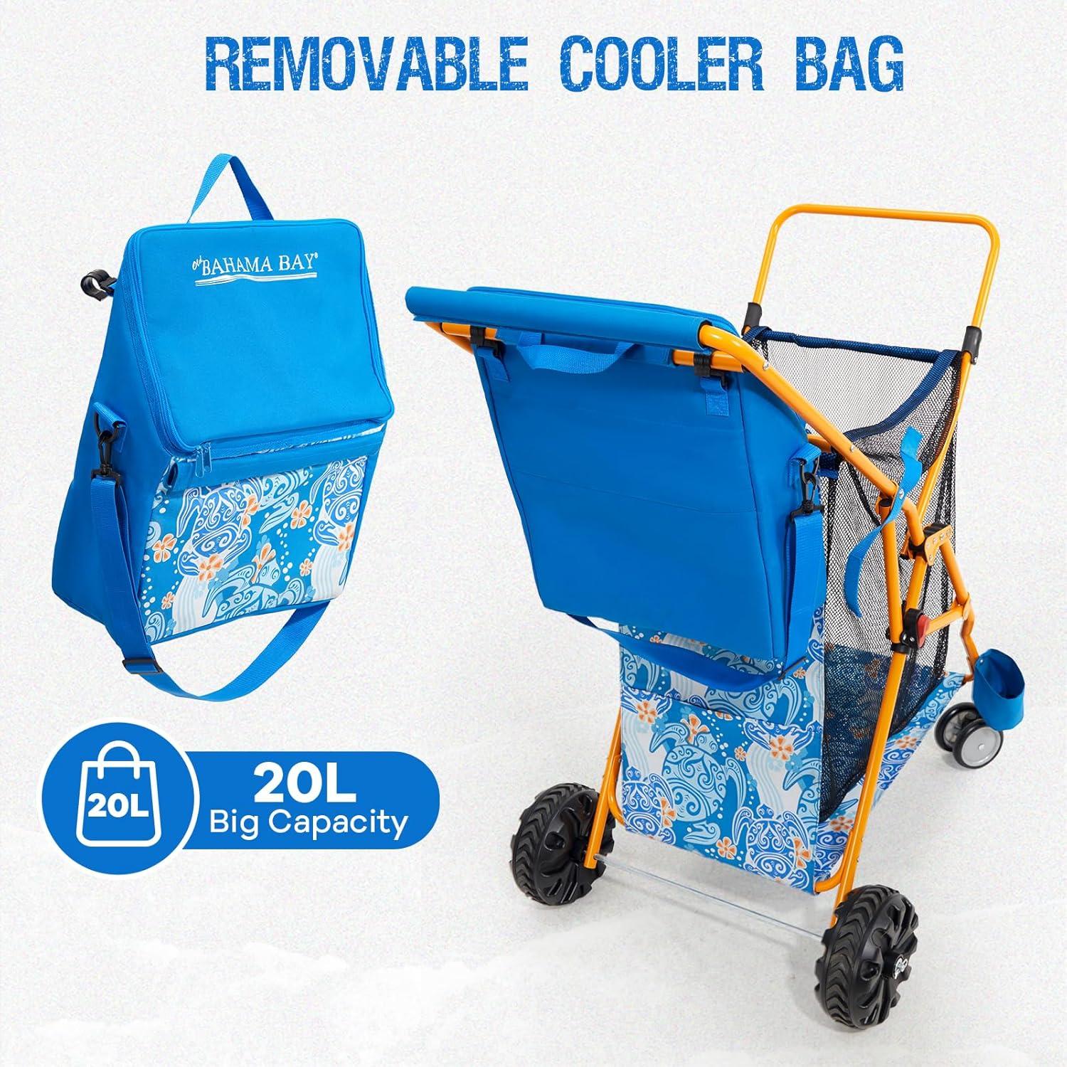 Carro de Playa Old Bahama Bay Azul con Bolsa Térmica 20L