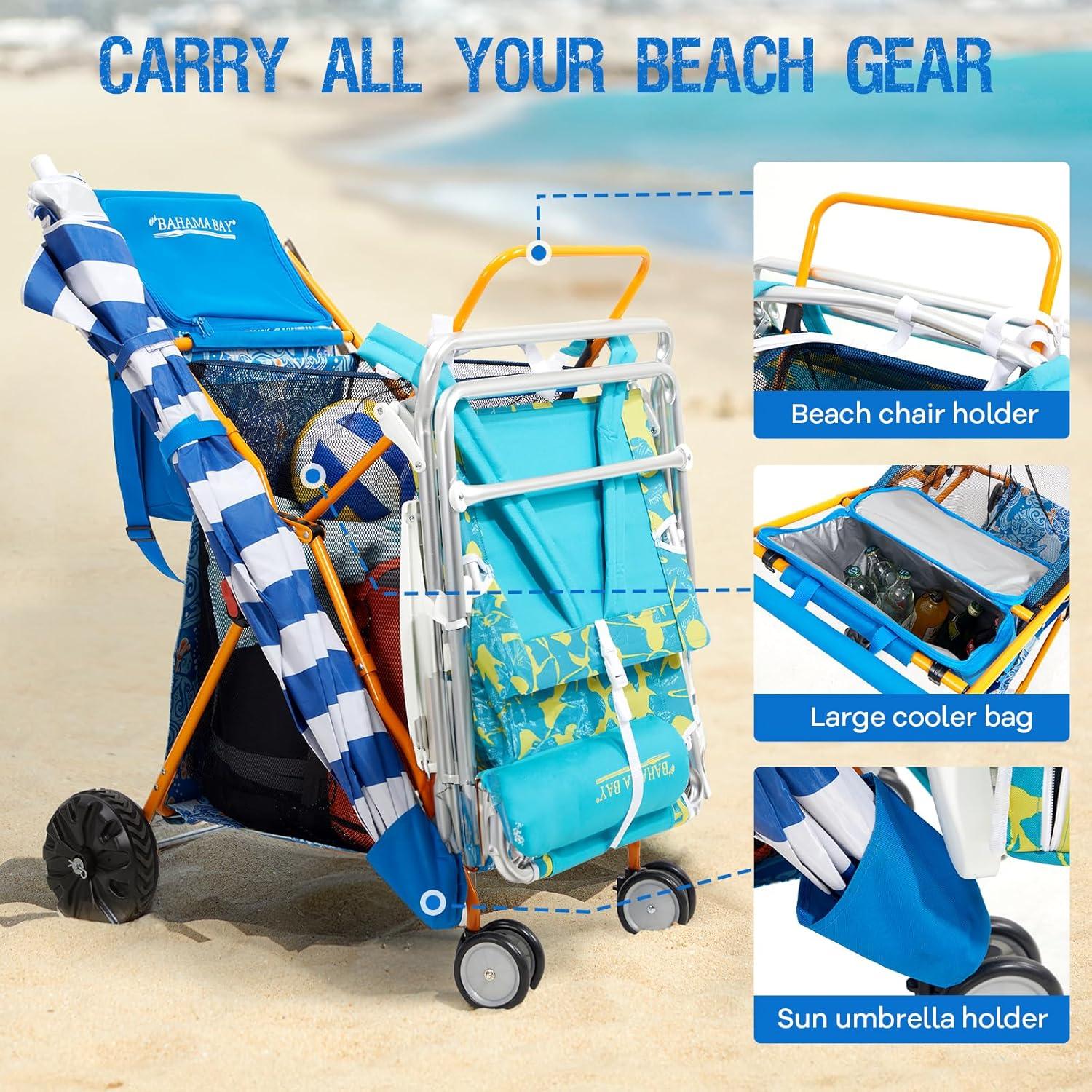 Carro de Playa Old Bahama Bay Azul con Bolsa Térmica 20L