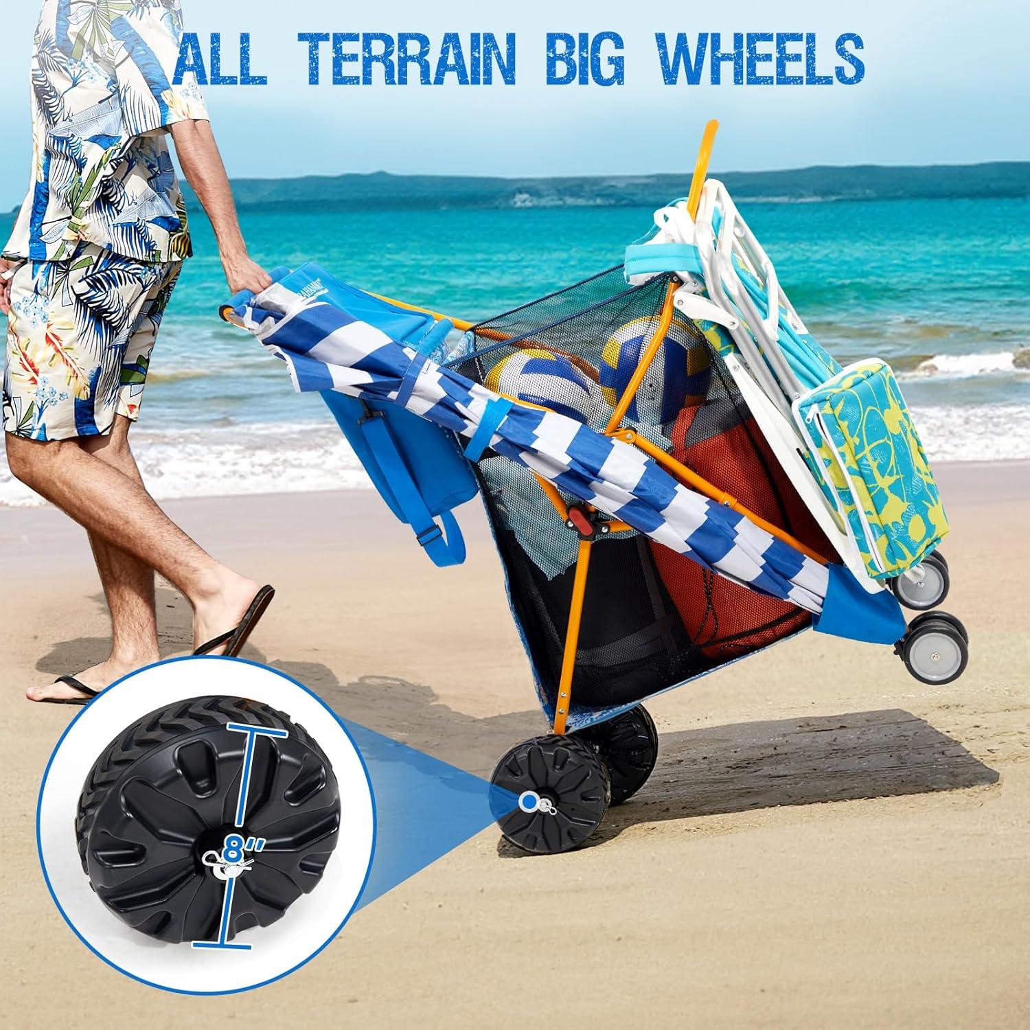 Carro de Playa Old Bahama Bay Azul con Bolsa Térmica 20L