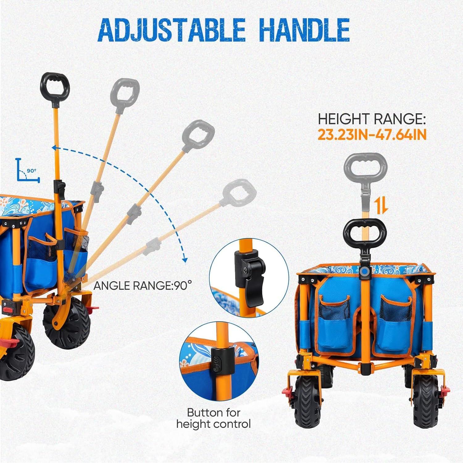 Carro de Playa Plegable Old Bahama Bay 2 en 1 con Freno