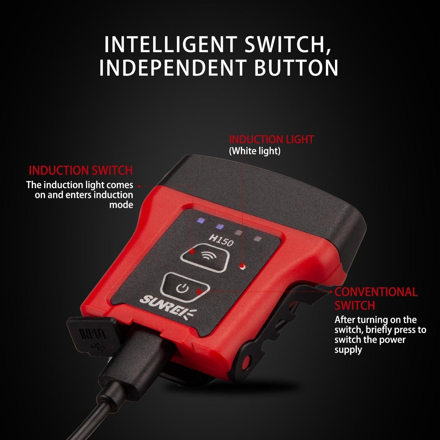 Linterna LED recargable SUNREI H150 con sensor de movimiento