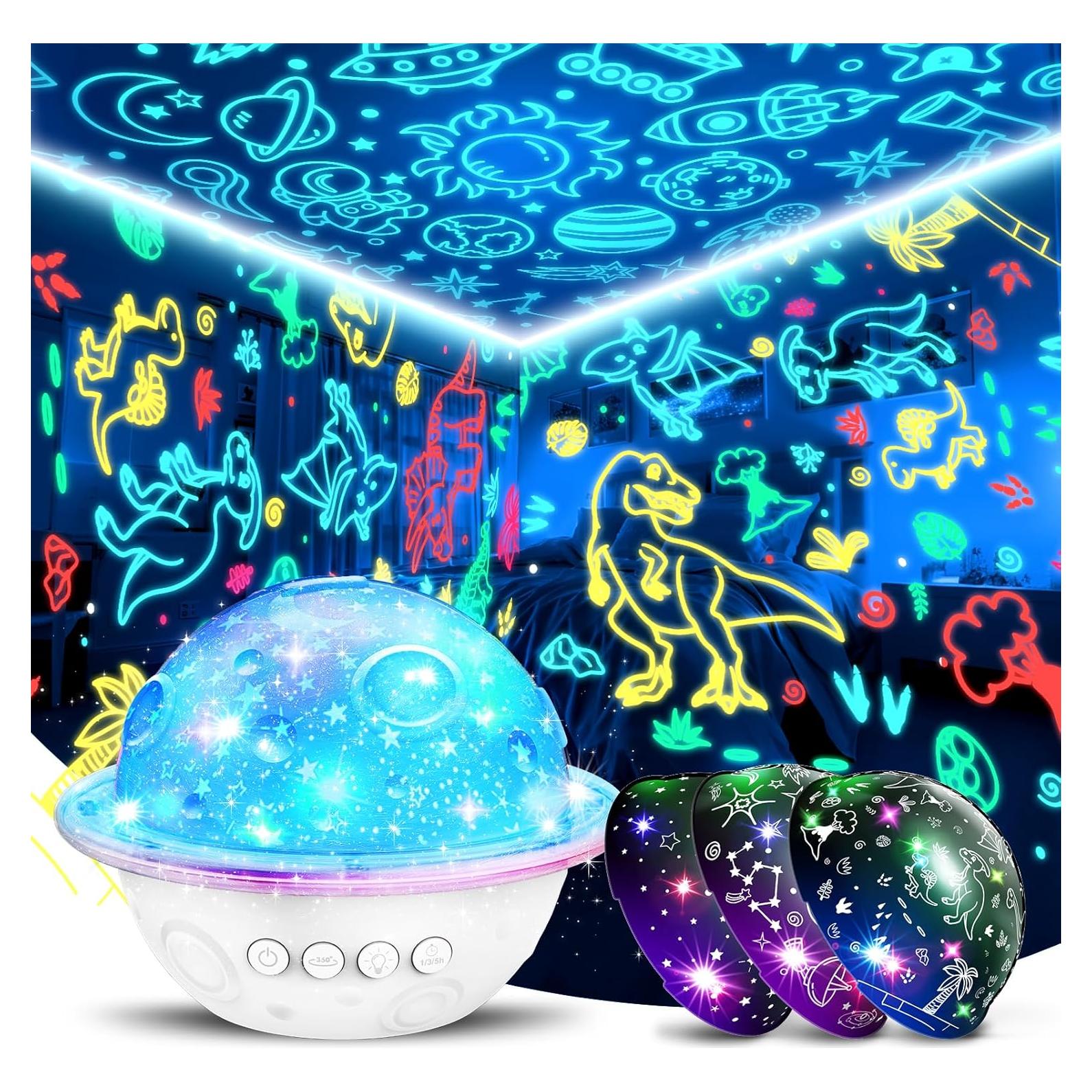 Lámpara Proyector de Luz Nocturna DEVRNEZ 4 en 1 Infantil