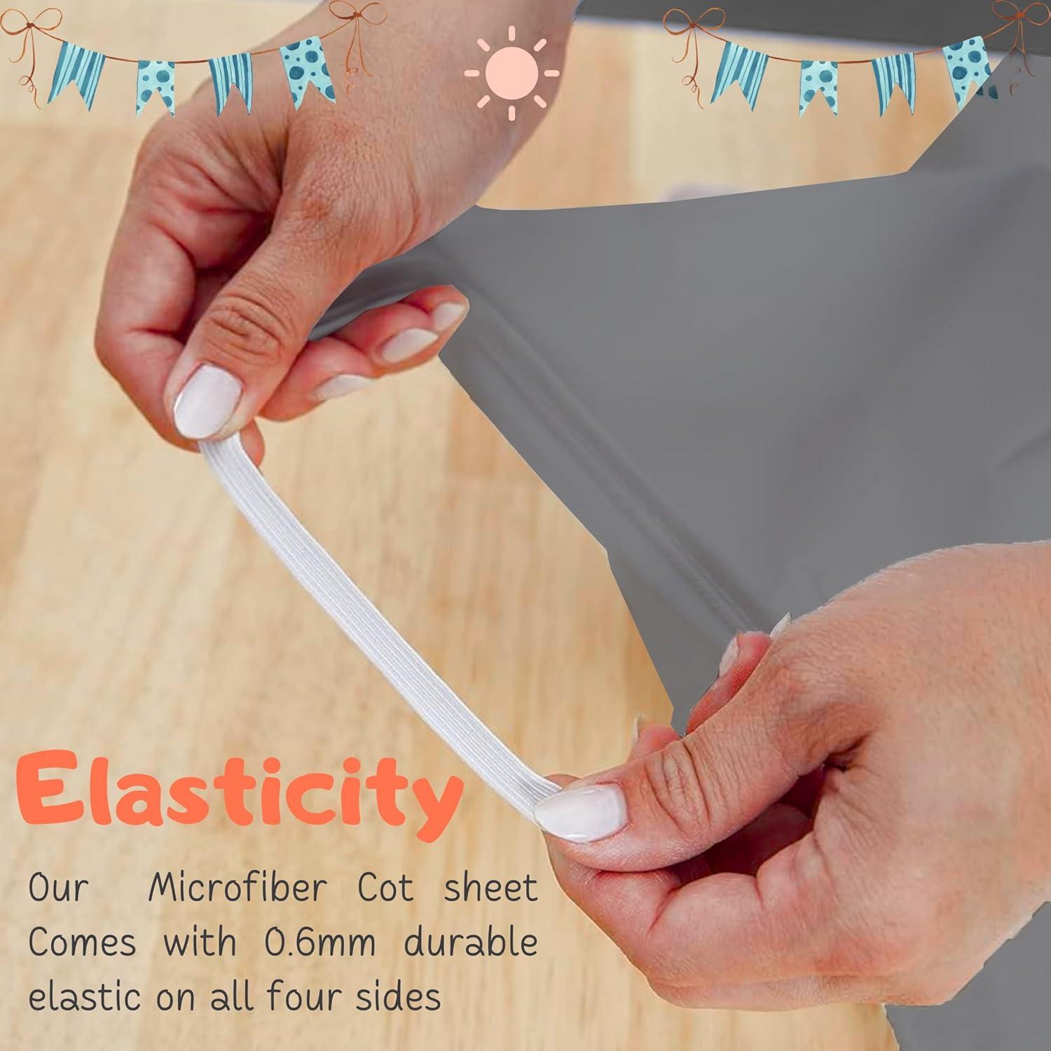 Sábanas para Cots Lukeville - Paquete de 6, 130x60 cm, Gris