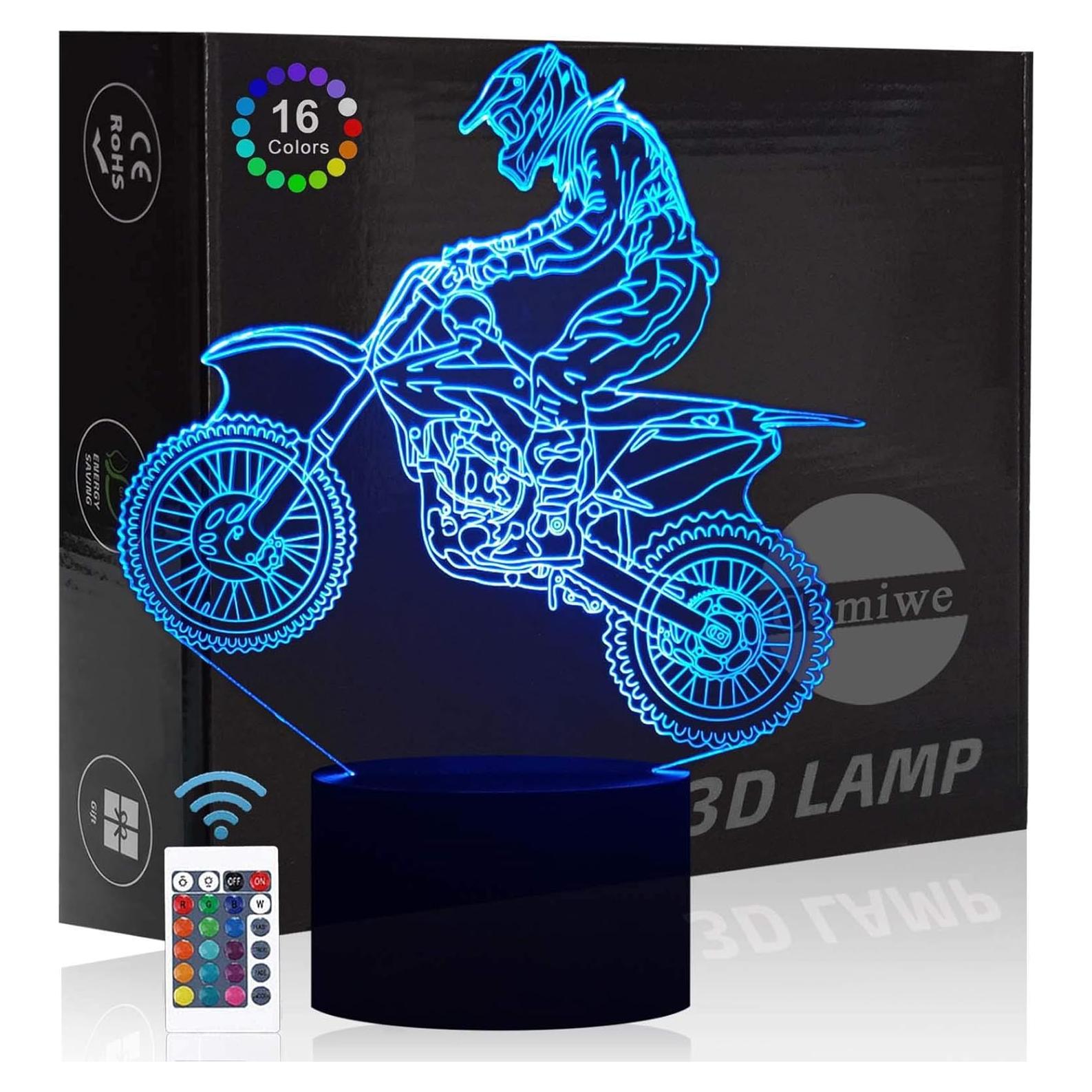 Lámpara LED Motocross KOLITEE 3D 16 Colores Control Remoto