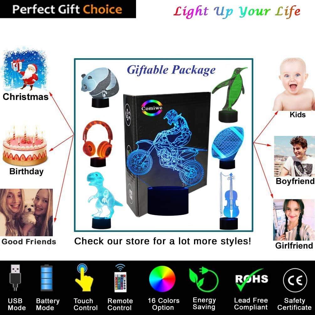 Lámpara LED Motocross KOLITEE 3D 16 Colores Control Remoto