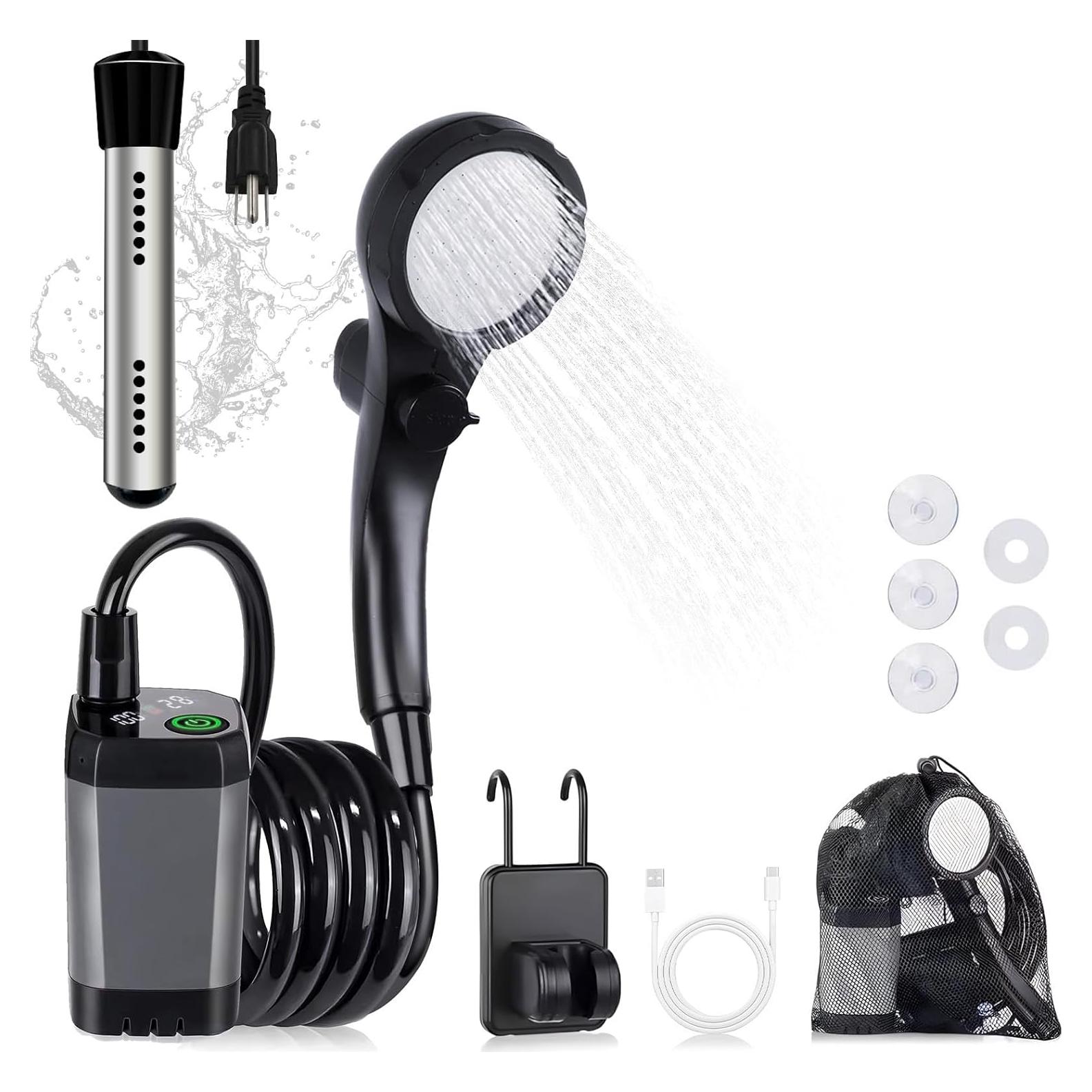 Ducha Portátil COOLIGO con Calentador 2000W y Batería 6000mAh