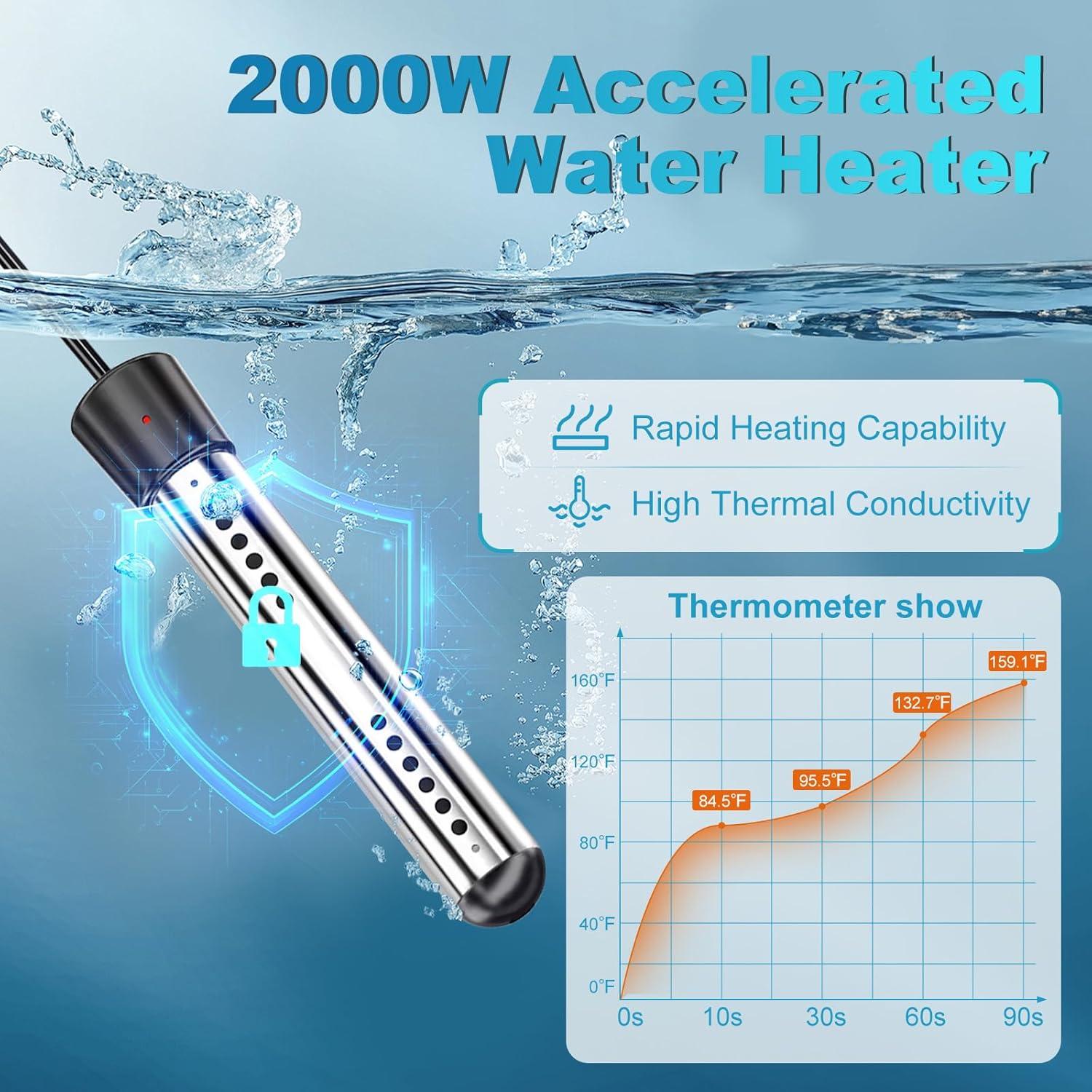 Ducha Portátil COOLIGO con Calentador 2000W y Batería 6000mAh