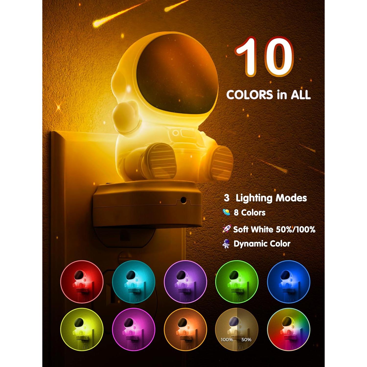 Luz Nocturna LED Astronauta LOHAS 3D Enchufable RGB 3000K