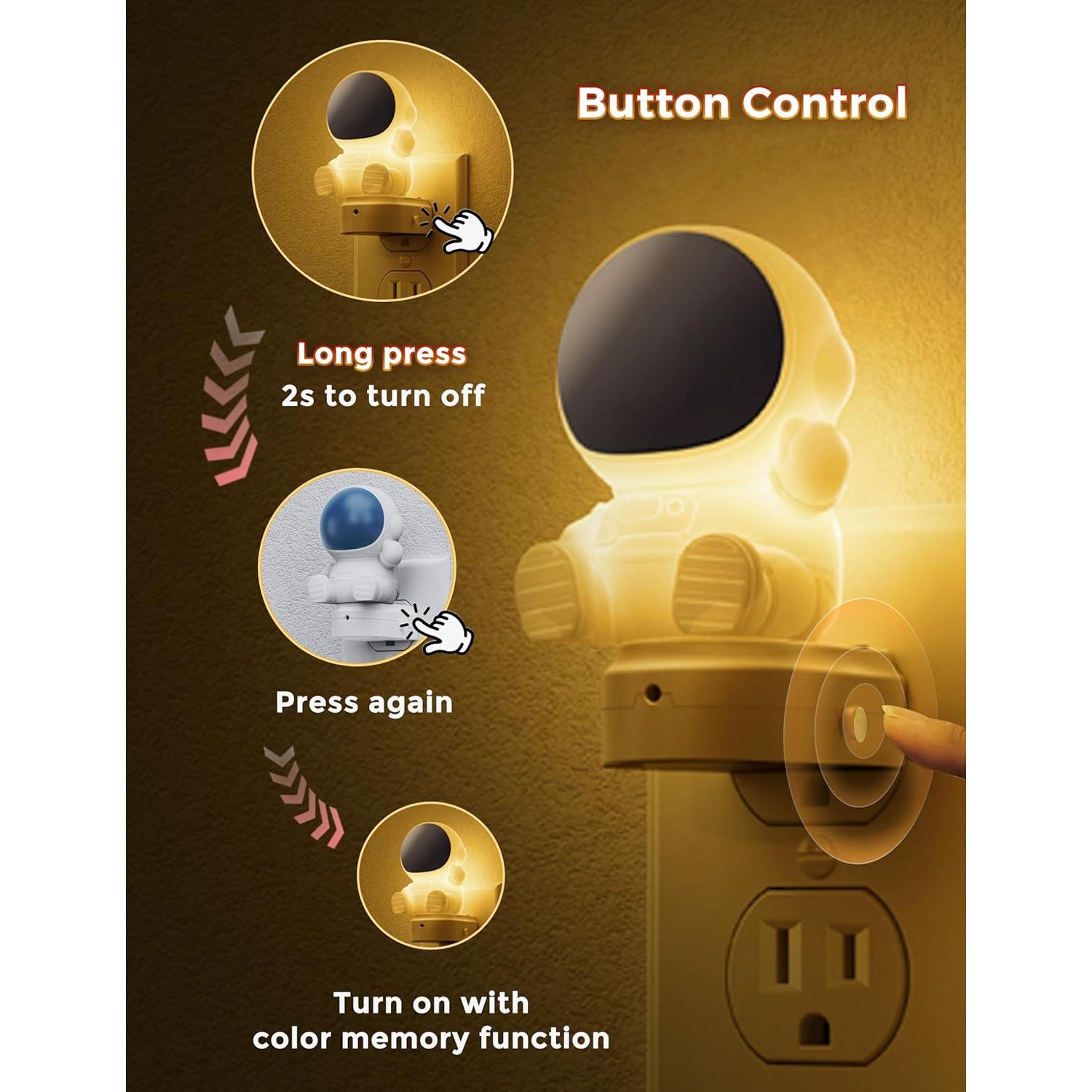 Luz Nocturna LED Astronauta LOHAS 3D Enchufable RGB 3000K