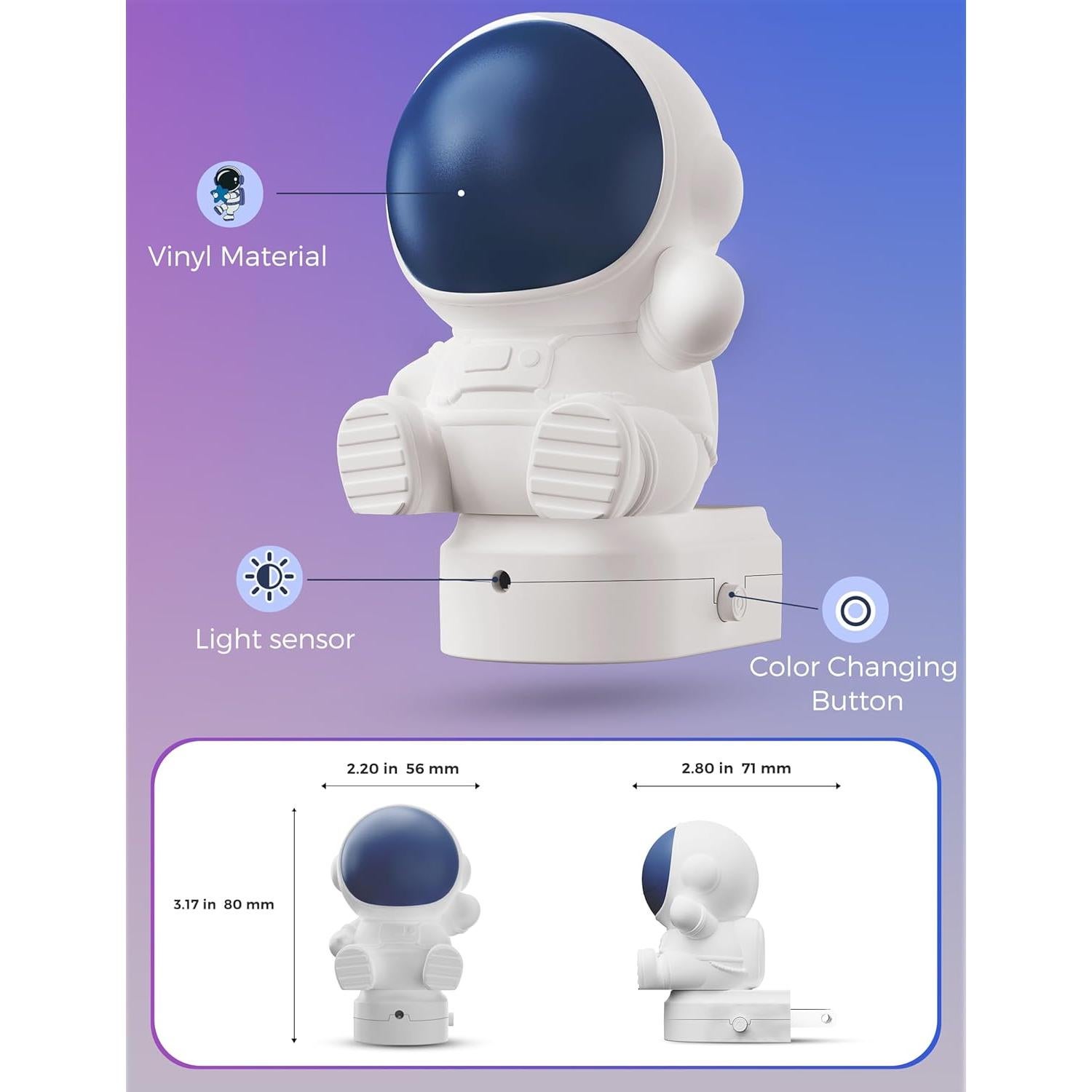 Luz Nocturna LED Astronauta LOHAS 3D Enchufable RGB 3000K