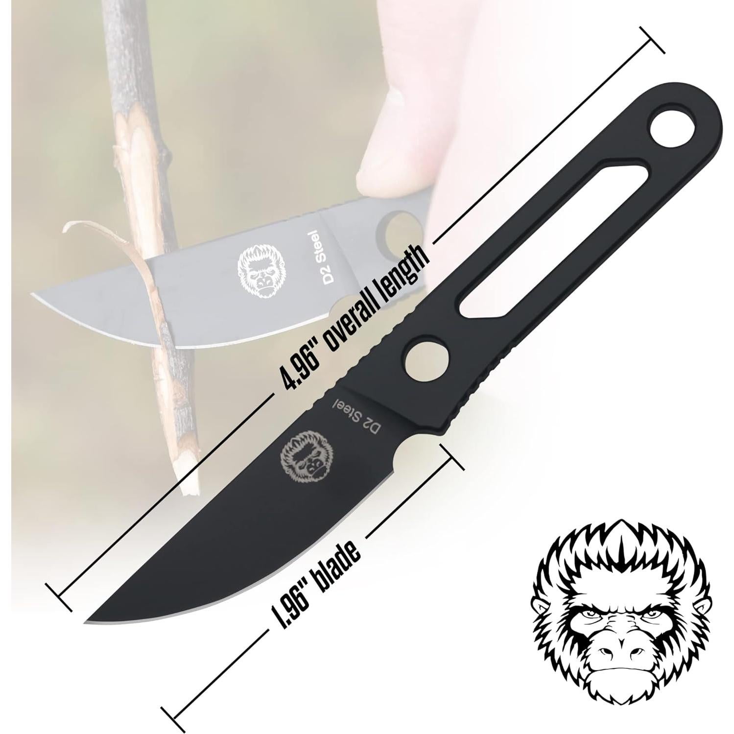 Cuchillo de Supervivencia Gorila Holtzman D2 con Funda Negra