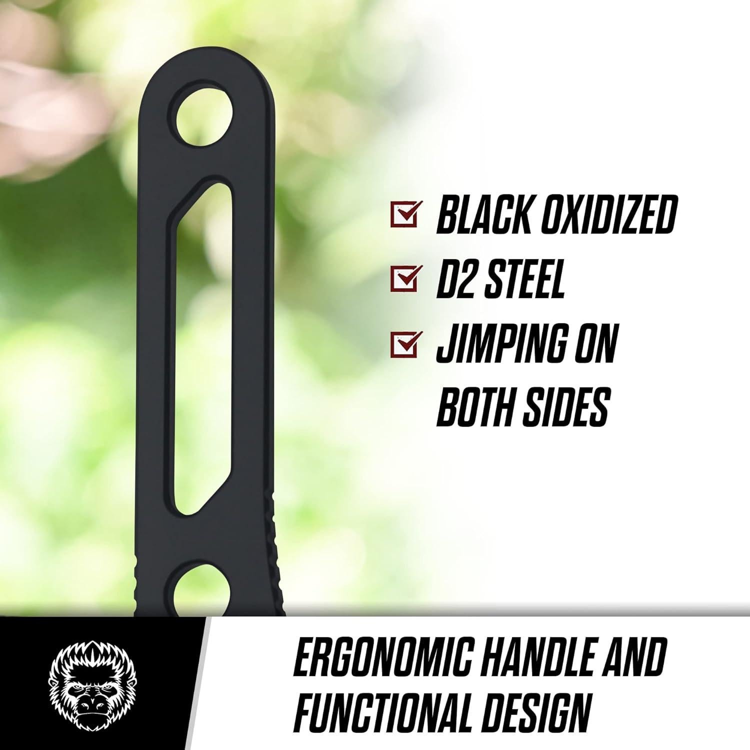 Cuchillo de Supervivencia Gorila Holtzman D2 con Funda Negra