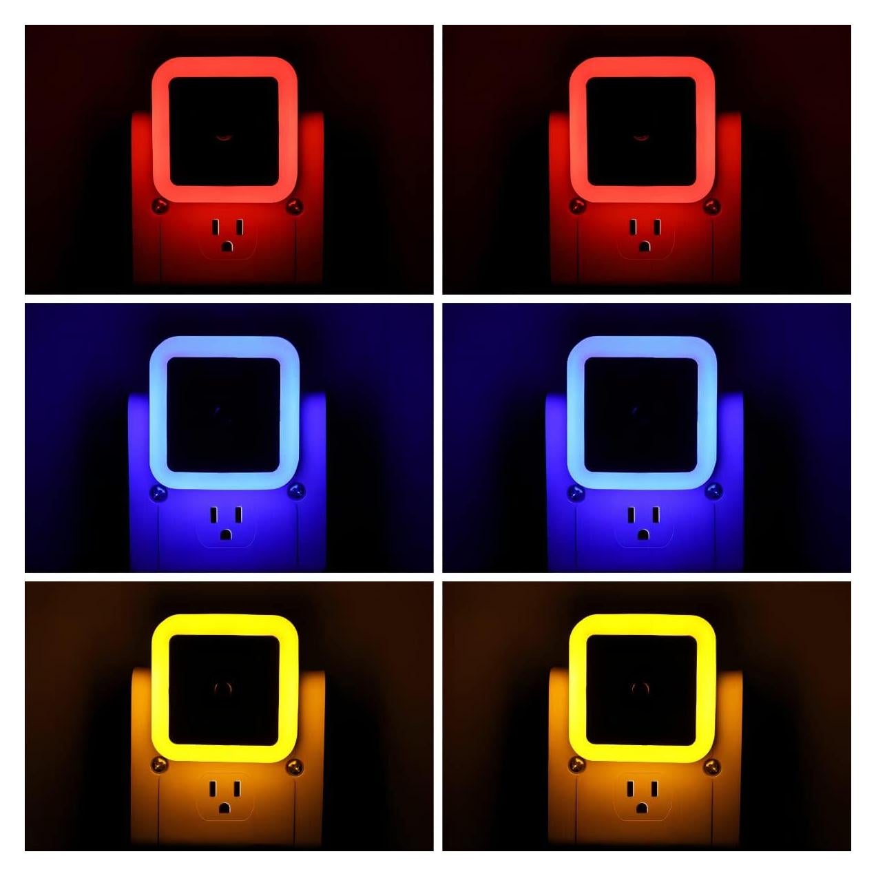 Luz Nocturna KINUR 6 Pack LED con Sensor Crepúsculo