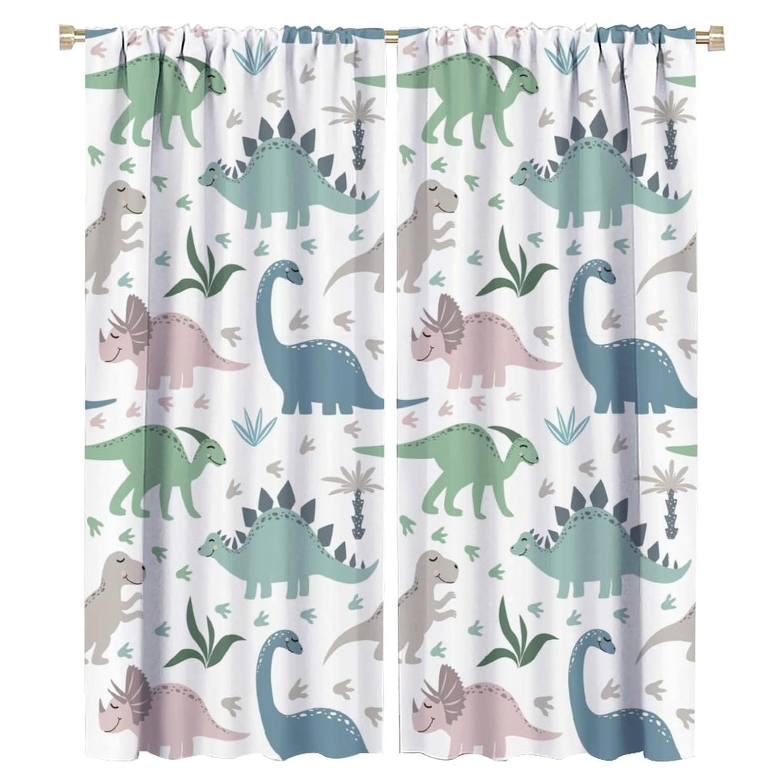 Cortina Opaca Dinosaurio Kurtect 2 Paneles 53x160 cm