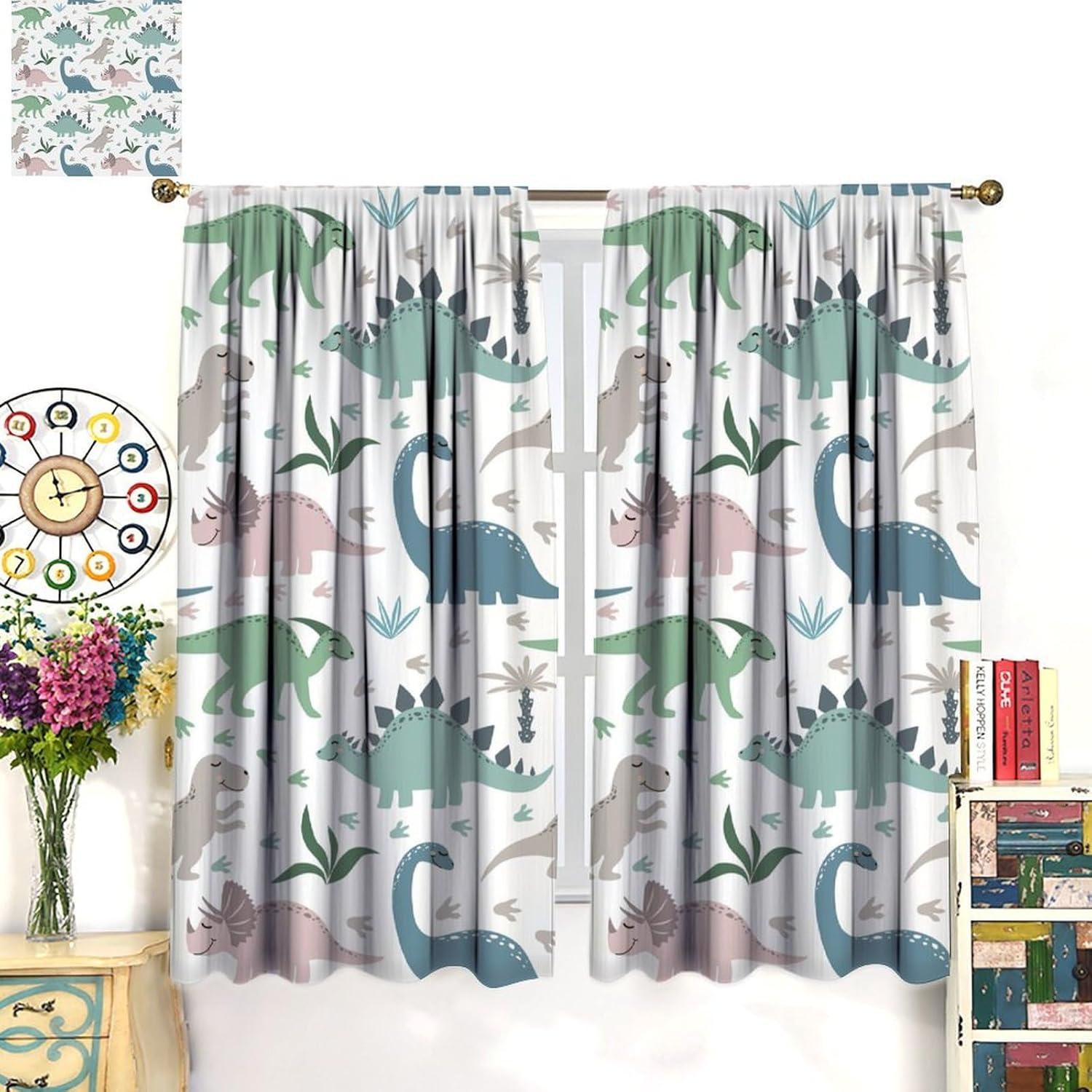 Cortina Opaca Dinosaurio Kurtect 2 Paneles 53x160 cm