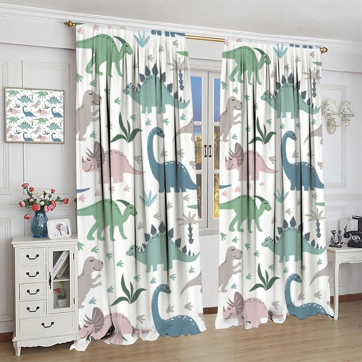 Cortina Opaca Dinosaurio Kurtect 2 Paneles 53x160 cm