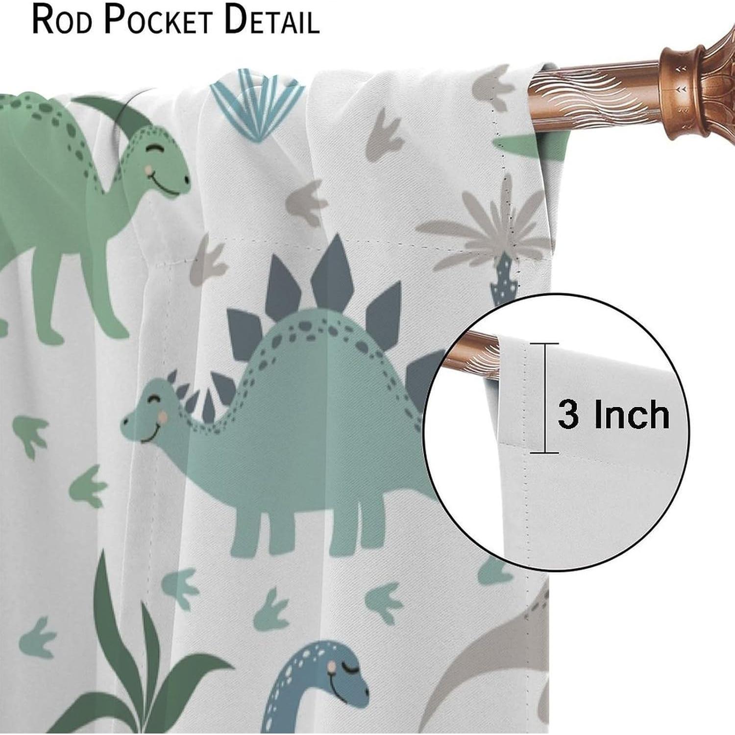 Cortina Opaca Dinosaurio Kurtect 2 Paneles 53x160 cm