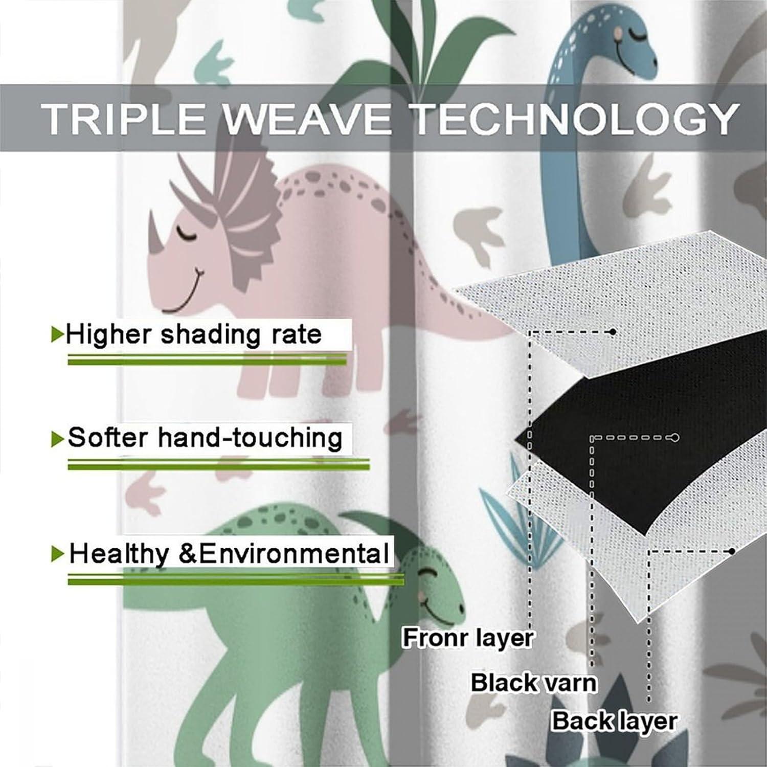 Cortina Opaca Dinosaurio Kurtect 2 Paneles 53x160 cm