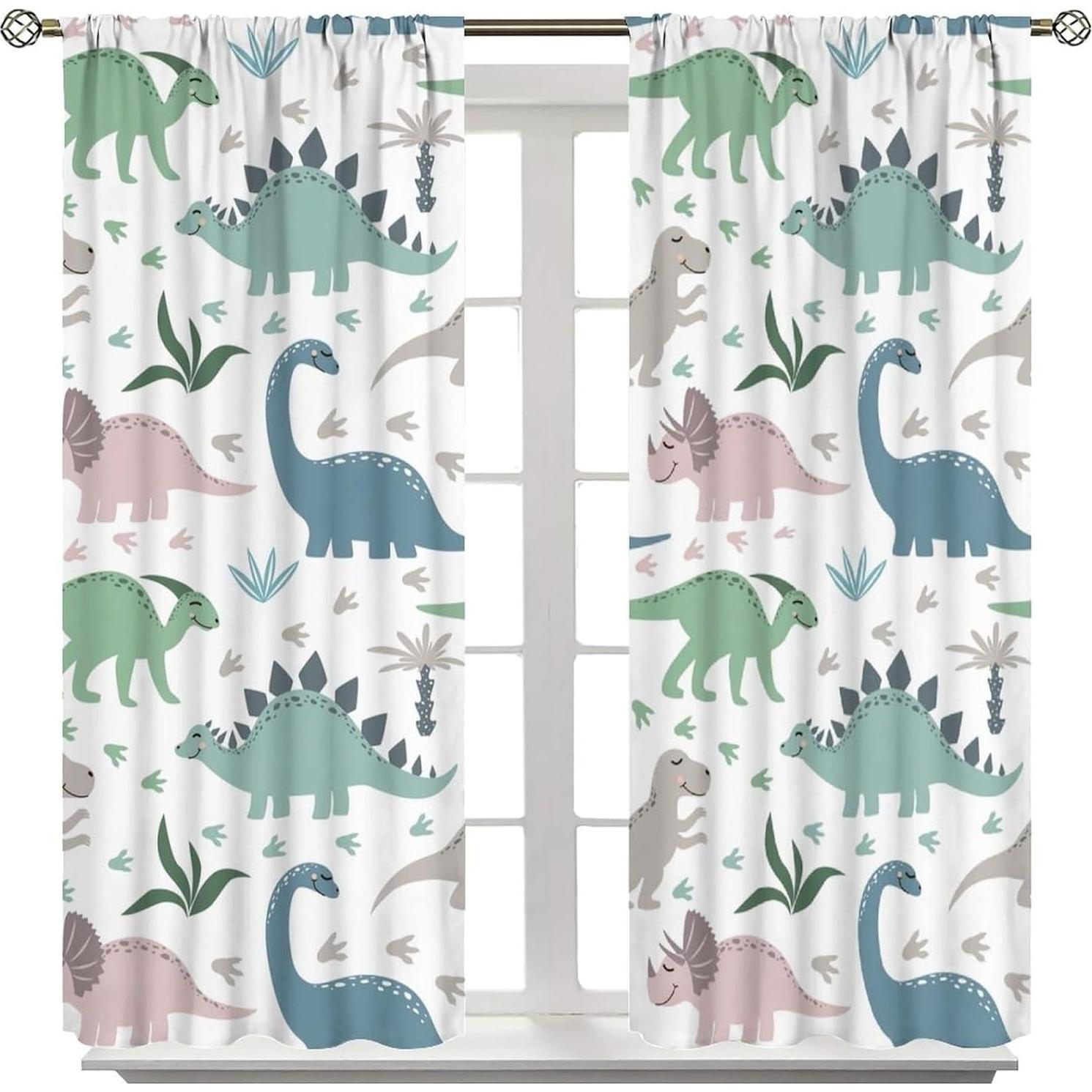 Cortina Opaca Dinosaurio Kurtect 2 Paneles 53x160 cm