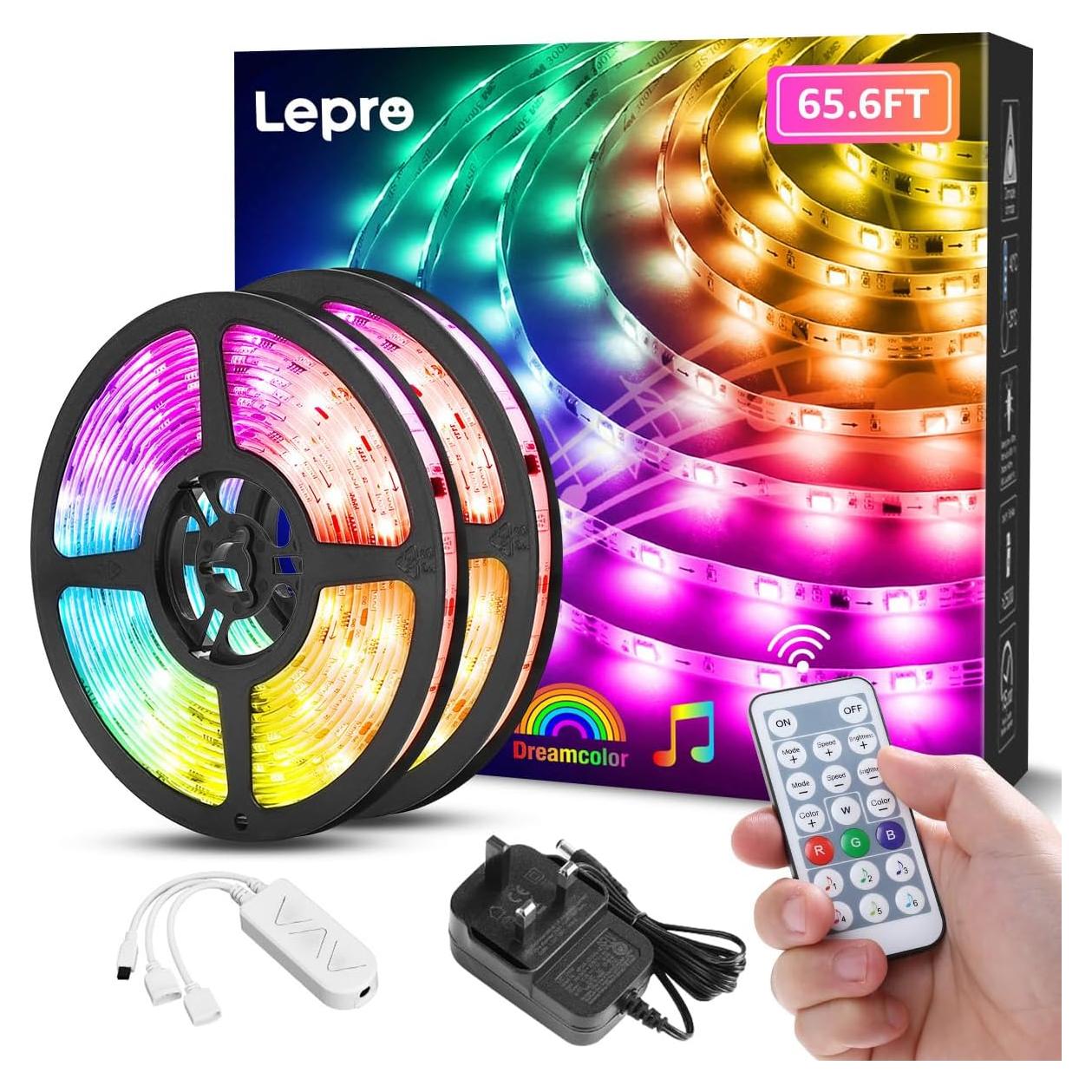 Luces LED de Tira Lepro 20m RGB Control Remoto DreamColor