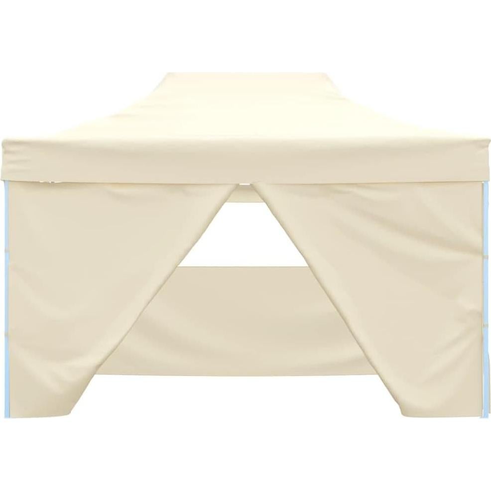 Pop-Up Canopy Tent with 4 Side Walls 9.8'x14.8' Cream White Heavy Duty Outdoor Gazebo for Parties Backyard Events Patio Sun Shade