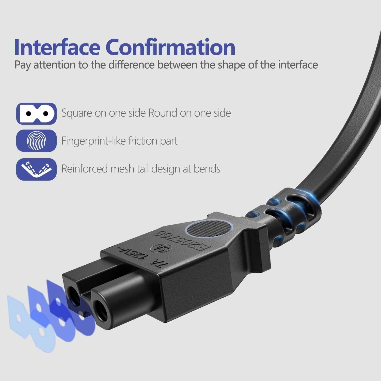 Cable de Alimentación para Máquina de Coser Brother 1.83m