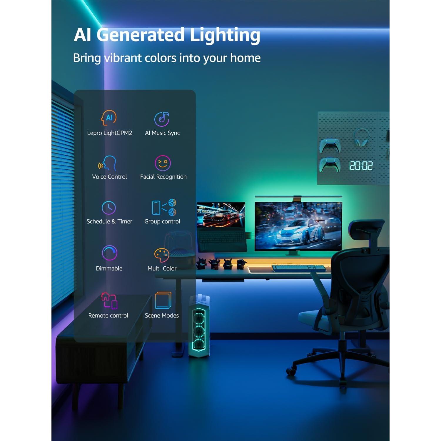 Tira LED Inteligente Lepro SE1 15m RGB Control APP