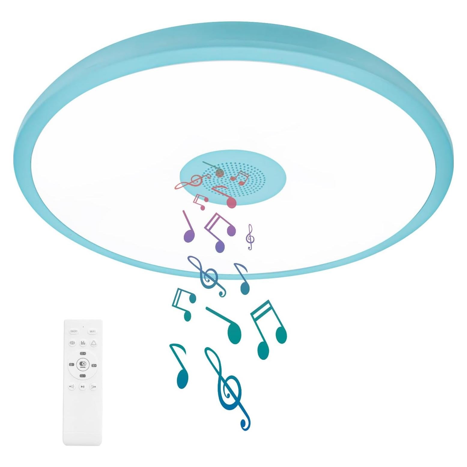 Lámpara de Techo LED ASALL 11" Azul Bluetooth RGB 18W