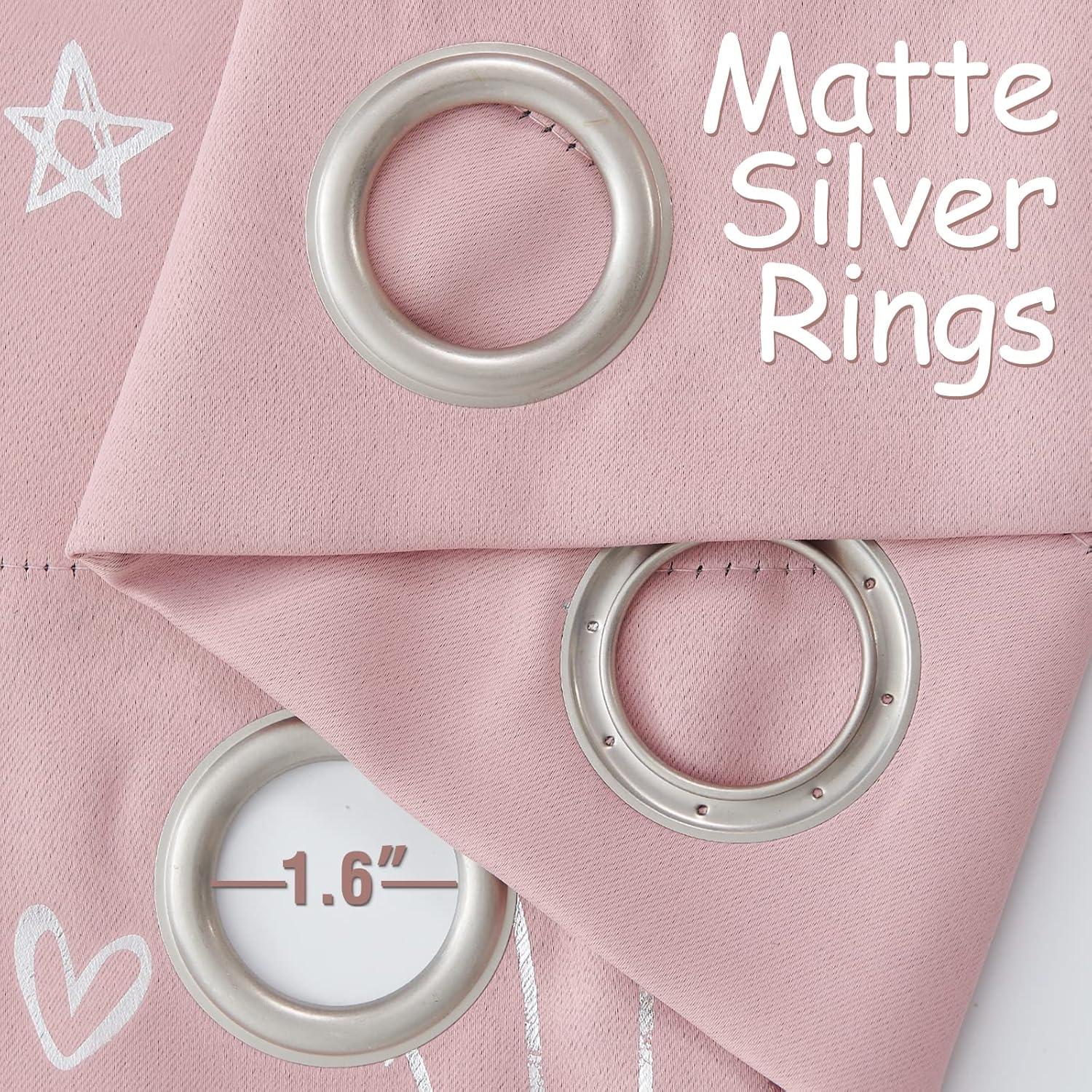 Cortinas Opacas Vangao Unicornio Rosa 2 Paneles 52x84 cm