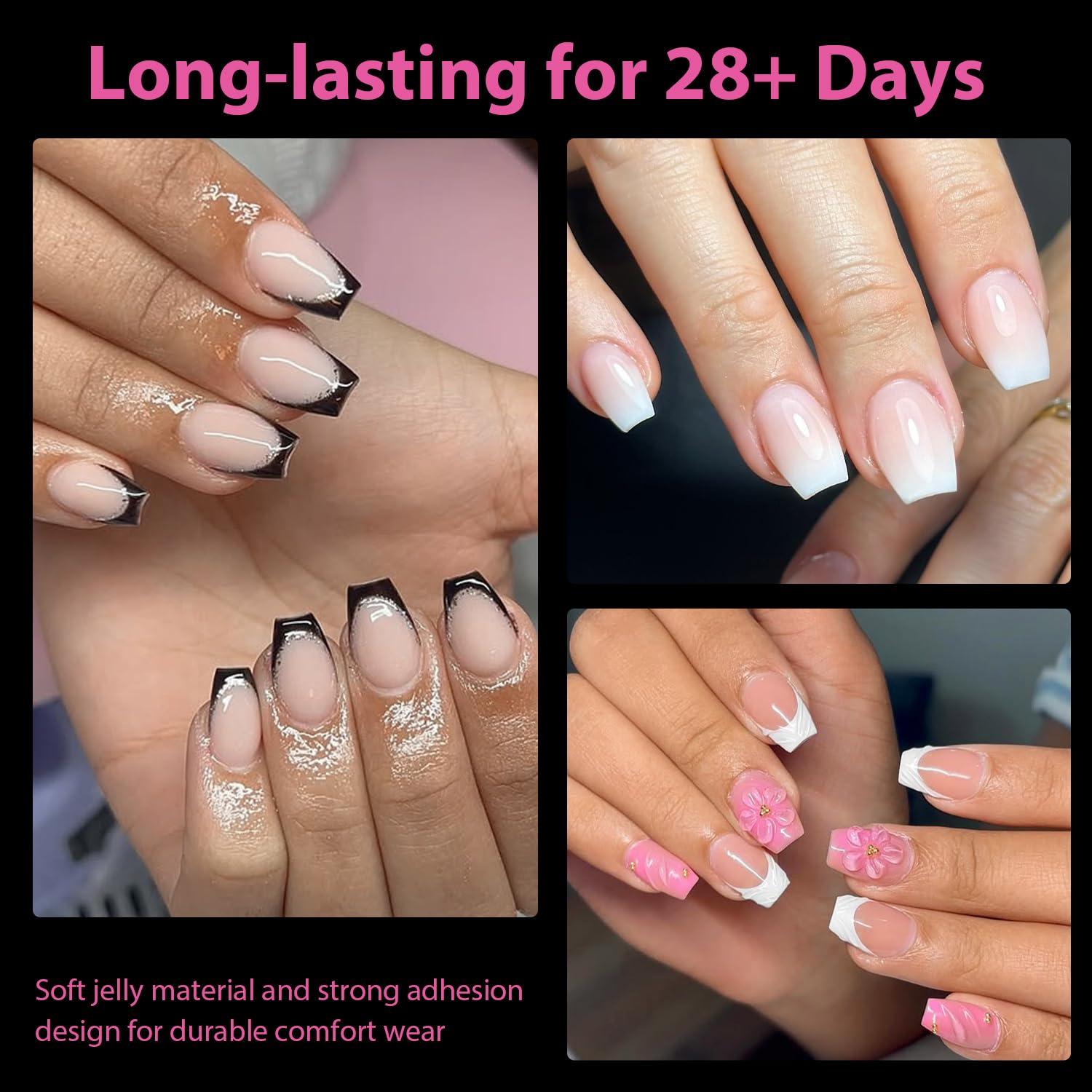 Tips de Uñas Coffin Cortas UNA GELLA 504pcs Transparentes