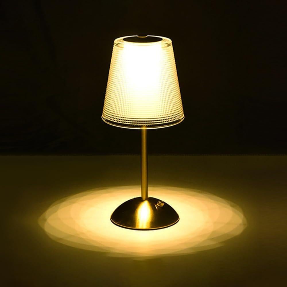 Lámpara de Escritorio Portátil HPUFKOT Dorada LED Táctil 3 Colores