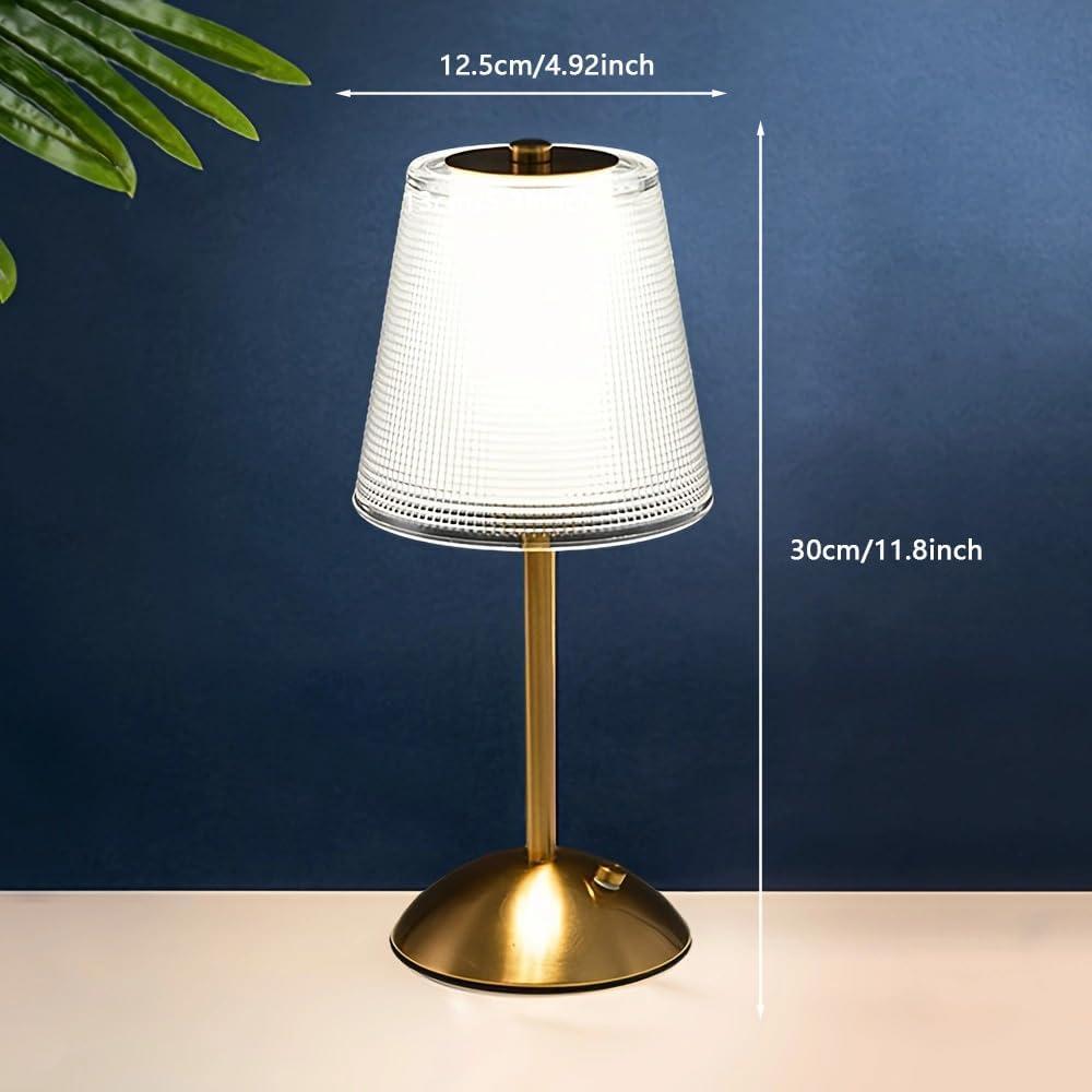 Lámpara de Escritorio Portátil HPUFKOT Dorada LED Táctil 3 Colores