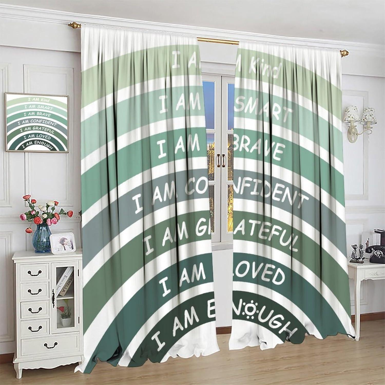 Cortina Blackout YungHo Arcoíris Verde 53x114 cm Pack 2