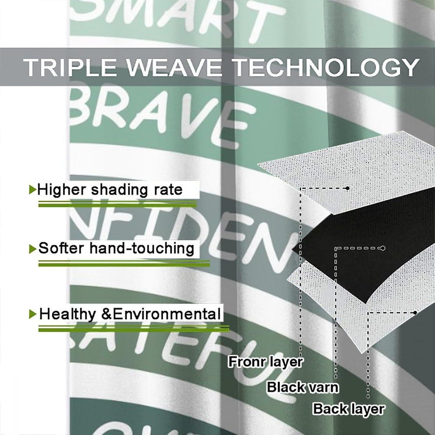 Cortina Blackout YungHo Arcoíris Verde 53x114 cm Pack 2