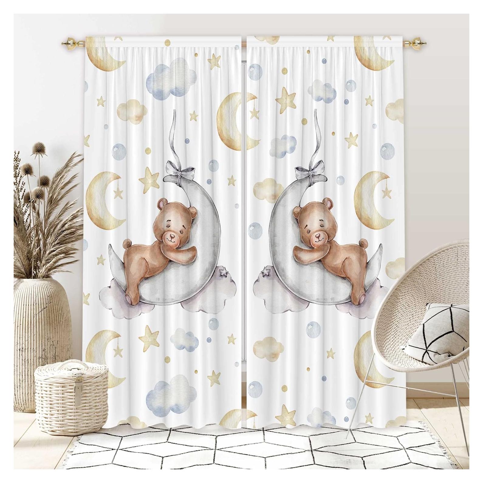 Cortinas Felortte 2 Paneles 105x213 cm Cuento Oso