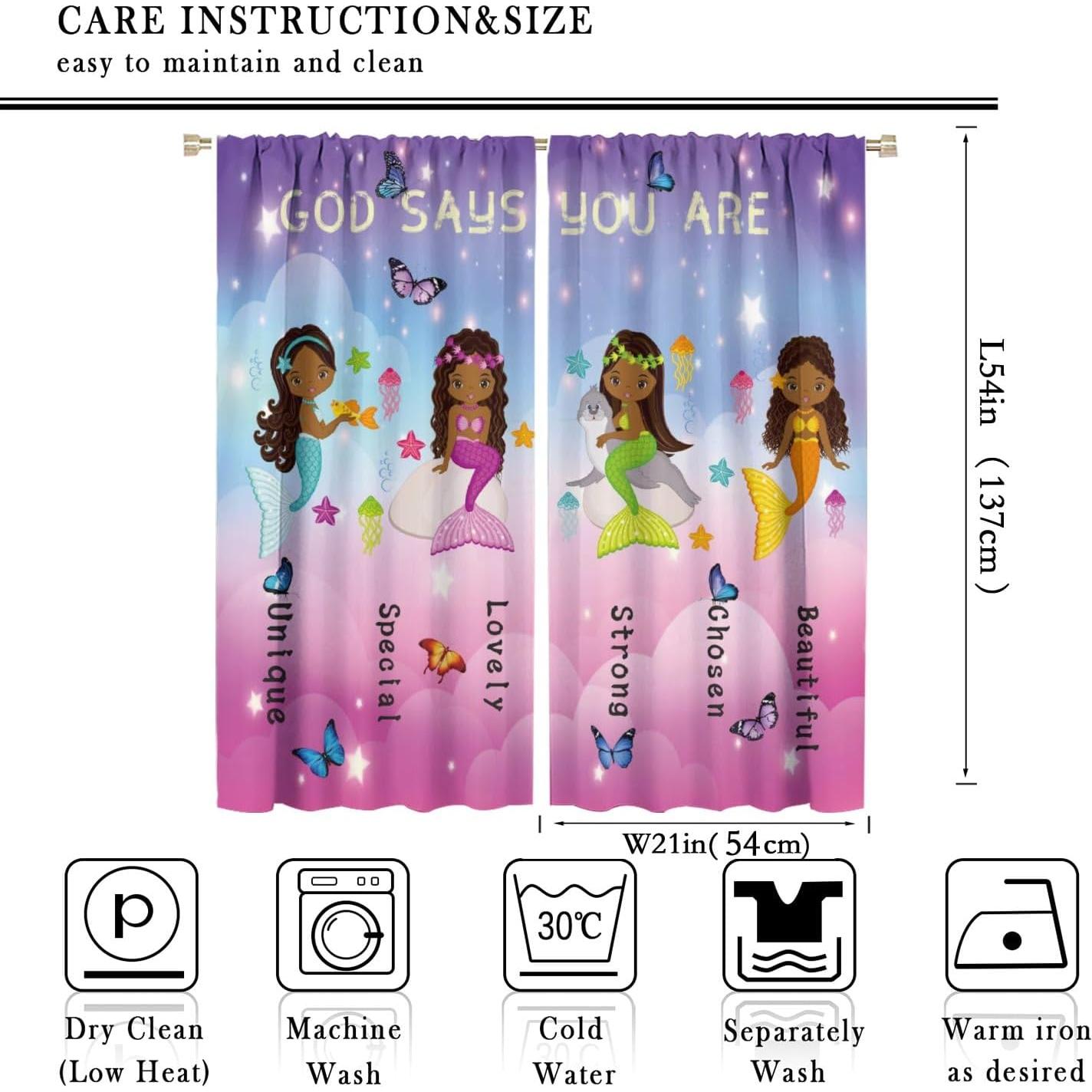 Cortinas LOMADIA 2 Paneles Opacas Niñas Afroamericanas