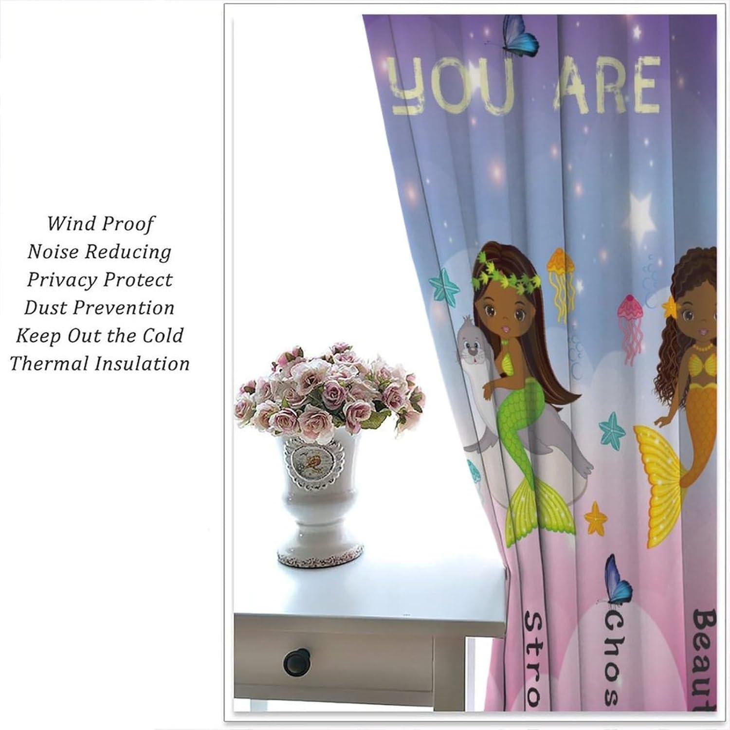 Cortinas LOMADIA 2 Paneles Opacas Niñas Afroamericanas